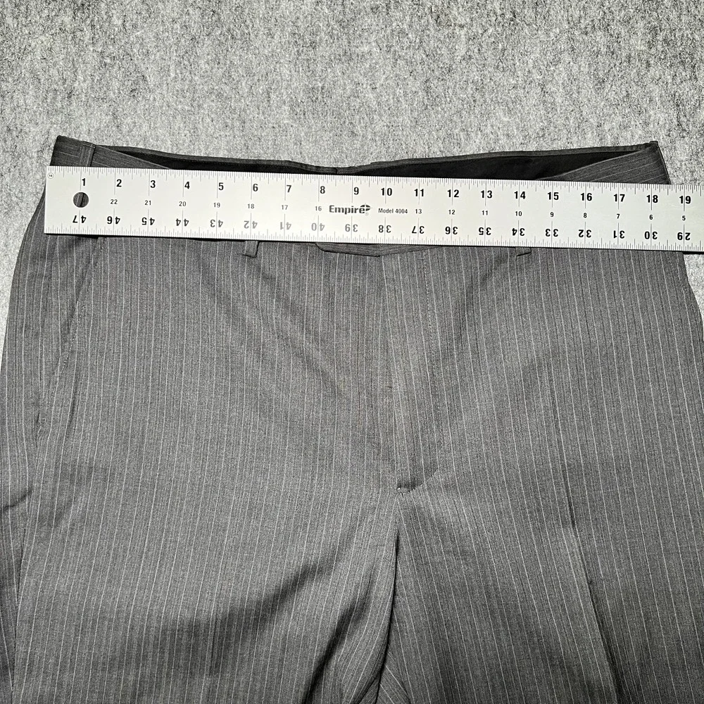 Brooks Brothers 1818 Fitzgerald Pants Men 37 X 29 Black Wool Pin Striped Italy